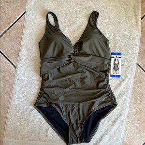 DKNY Olive One-Piece Swimsuit